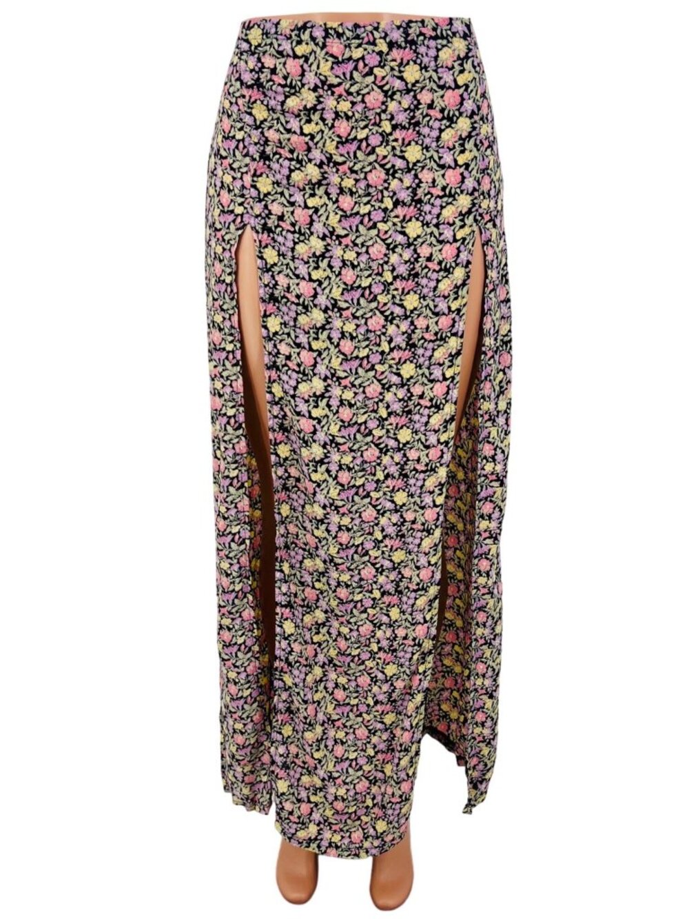 Brandy Melville Floral Double Slit Maxi Skirt S | Boho Cottagecore Y2K John Galt - Picture 2 of 16